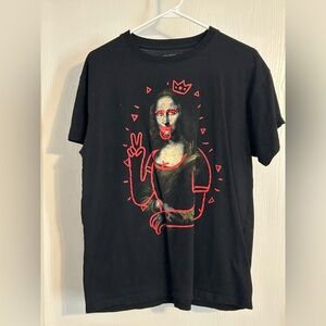 Brisco Brands | Mona Lisa black graphic t-shirt | Size Large.